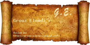 Grosz Elemér névjegykártya
